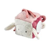Nattou Lapidou Cubo Actividades Bebé - Juguete Educativo Sensorial - Primera Infancia - 18 cm - Rosa Polvo