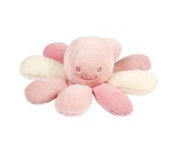 Nattou Lapidou Pulpo Peluche con Sonajero - Peluche Suave con Sonajero - Juguete Bebé - 26 cm - Rosa