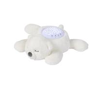 Nattou LED luz nocturna koala, proyector cielo estrellado, 3 colores LED, 5 sonidos y canciones, felpa/poliéster, 26 cm, blanco