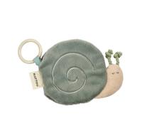 Nattou Loulou Libro de Actividades Caracol, Libro Crujiente para Bebé, Juguete para Bebé, Libro de Tela Suave para Bebé, 15 cm, Verde, Beige, Ecru