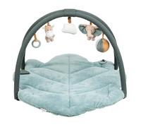 Nattou Manta con arco de juegos, Hecho de poliéster, Jirafa y elefante, Aproximadamente 80 x 90 cm, Luna y Axel, Verde / Beige