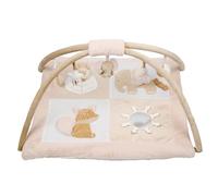 Nattou Manta de peluche con arco de juego y diversas actividades, De poliéster, Aprox. 80 cm, Rectangular, Flo, Oli & Ernest, Flo Beige