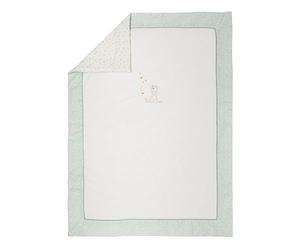 Nattou Manta Grande Suave de Algodón y Terciopelo, Vaca Mila, 100 x 135 cm, Mila, Zoë y Lana, Blanco