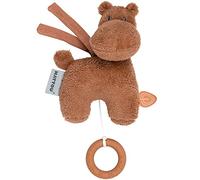 Nattou Mini Peluche Musical de algodón y poliéster (Tejido de Rizo), Hipopótama Susie, Nana La-Le-Lu, Aprox. 22 cm, Susie y Bonnie, Marrón