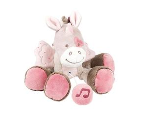 Nattou Mini Peluche musical del Unicornio Jade, Nina, Jade y Lili, 24x14x7 cm, Beige/Rosa