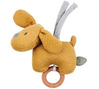 Nattou Mini Peluche musical, el perro Charlie, Con caja de música integrada, 17 cm, Vegano, Jacquard, algodón/poliéster, Caramelo