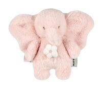 Nattou Minicaja de música de pelo largo, diseño de elefante, cantante de Wiegelied «La-Le-Lu», con anillo, aprox. 20 cm, 100% poliéster, color rosa