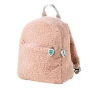 Nattou Mochila de suave tejido de peluche, Mochila pequeña con cremallera y elementos lúdicos para niños pequeños, Aprox. 23 cm, Lapidou, Poliéster, Rosa