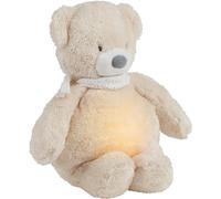 Nattou Oso de peluche con luz nocturna, Sleepy, 7 colores naturales, Caja de música integrada, Pila USB, 19,3 x 11 x 30 ,5 cm, Vegano, Peluche/poliéster, Beige