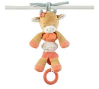Nattou Peluche Colgante de Actividades de Poliéster, con Vibración, Vaca Mila, Colección Mila, Zoë y Lana, Multicolor