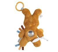 Nattou Peluche de actividades de poliéster, Conejito de peluche con sonajero y mordedor, Para recién nacidos y prematuros, Aproximadamente 37 cm, Vegano, Tipidou, Ocre