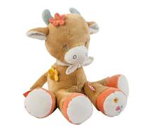 Nattou Peluche de Algodón y Terciopelo, Vaca de Peluche Mila como Compañera Desde el Nacimiento, Aprox. 32 cm, Mila, Zoë y Lana, Beige