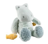 Nattou Peluche de poliéster, Cocodrilo Romeo, Compañero Desde el Nacimiento, Aprox. 32 cm, Romeo, Jules y Sally, Azul Claro