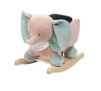 Nattou Schaukeltier aus Polyester (Frottee), Elefant Axel, 63 x 33 x 45 cm, Luna und Axel, Grün/Beige
