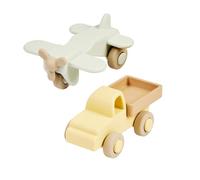 Nattou Set Camión y Avión Bebé Silicona - Juguete Infantil - Sin BPA - Primera Infancia - 11 cm - Multicolor