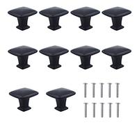 Natuce 10PCS Negro Pomo de armario redondo, tirador para cajón, Pomos y Tiradores de Muebles, 30mm Pomos, pomos redondos, para Puertas, Armarios de Cocina,Cajones - un solo agujero (A)