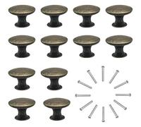 NATUCE 12 Piezas Pomos y Tiradores de Muebles 30mm Vintage Bronce Pomos para Puertas/Armarios de Cocina/Cajones de Comodas Antiguos
