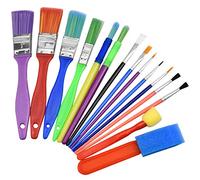 NATUCE 15PCS Pinceles para Pintar, Herramientas de Dibujo para Niños, Pinceles de Pintura para Niños, Niños Esponja Pintura Cepillos Kit, Cepillos de Pintura de Esponja para Arte Artesanía DIY