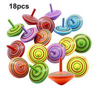 NATUCE 18 PCS Peonza trompo, Juguetes para niños, Juego de peonzas, Peonzas de Madera de Colores, Creativo Juguete, Regalos para Comuniones, Niños, Niñas, Fiesta cumpleaños favores - 4 * 4 * 4 cm