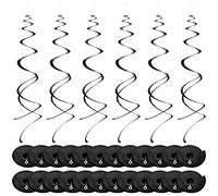 NATUCE 30 remolinos Colgantes decoración Remolino Techo Guirnalda Espiral, Serpientes Colgantes para cumpleaños, Boda, Decoraciones de Fiesta (Negro)