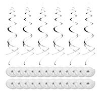 NATUCE - 30 remolinos Colgantes para decoración de Remolino de Techo, Guirnalda en Espiral, serpentinas Colgantes para cumpleaños, Boda, decoración de Fiesta (Plata)