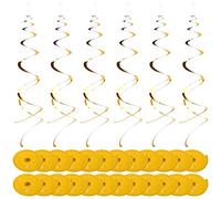 NATUCE 30Pcs Decoraciones de Remolino Colgante de Fiesta de Cumpleaños, Remolino de Lámina de Aluminio, Decoración de Techo, Serpentinas Suministros de decoración para Niños y Niñas (oro)