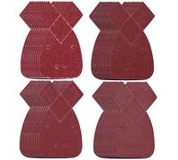 Natuce 40PCS Hojas de Lija para Mouse, 140mm Papel de lija, 40/ 60/ 80/ 120 Hojas de Papel de Lija con 4 Agujeros, 2 puntas adicionales gancho, para Black Decker lijadora pulido/eliminación de óxido