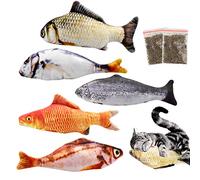 NATUCE 5pcs Juguete Hierba Gatera, 20CM Juguete para Gato, Catnip Juguetes, Forma de Pez, Juguetes Simulación Peluches Pescado, Juguetes para Mascotas, Pescados del Juguete, Interactiva Mascota