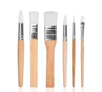 NATUCE 6 Pinceles de Pintura Acrílica, Cepillo de Pintura, Pinceles Acuarela Profesional, Pinceles Temperas para Niños, Pinceles de Nylon para Pinturas Acrílicas, Acuarelas, Aceites, Gouaches