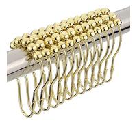 NATUCE Anillas para Cortinas, Anillas de Cortina de Ducha, 12Pcs Anillas para Cortinas Gancho Anillos con Bolas para Cortinas de Ducha - Dorado