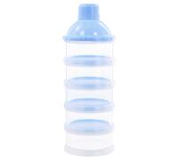 Natuce Dosificador de Leche en Polvo Bebé, Dispensador Cajas Apilables de Fórmula, con 5 Compartimentos, Caja Leche Polvo de 5 Capas, para Viajes Al Aire Libre y Uso Diario (Azul)