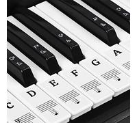 Natuce piano pegatinas para 37/49/54/61/88 Teclas, Pegatinas pianos teclados, Pegatinas para teclados, Etiqueta engomada del teclado de piano,Pegatina Teclado Electrónico, transparente (Blanco)