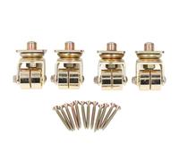 Natudeco 4 Piezas Rueda de Piano Vertical Herrajes para Muebles de Alta Resistencia Girar Hierro Metal Giratorio Doble Rueda Reemplazo con Tornillos