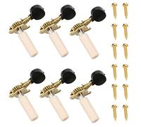 Natudeco 6 clavijas de afinación de guitarra 3L 3R Botón de cuerda de un solo orificio Columna de acero dorado Reemplazo de instrumentos populares con tornillos para guitarra