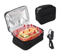Natudeco Bolsa de almuerzo portátil con calefacción Fiambrera Electrica Alimentos Horno Microondas Del Automóvil Horno USB Revestimiento aluminio Caja Bento Tela Oxford para oficina de viajes
