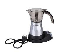 Natudeco Cafetera eléctrica para el hogar, cafetera eléctrica octogonal Moka, jarra térmica duradera, cafetera italiana para el hogar, oficina, hoteles, bares, enchufe de la UE(Plata)