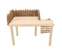 Natudeco Hamster Climb Platform Platform Wooden Hamster Actividades de Juego con Escalera para el Planeador de azúcar Dorado Plataforma de Puesta en Marcha Accesorios de Jaula de