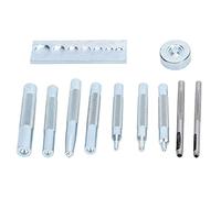 Natudeco Herramienta de perforación de ojales, juego de orificios, remache a presión, base de cuero, kit de artesanía, hardware, remache a presión, punzón de ojal de cuero