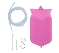 Natudeco Kit De Bolsa De Enema De Silicona De 2L, Bolsa Colónica Portátil para El Hogar, Herramienta De Cuidado De La Salud, Sistema De Enema Suave Resistente A Altas Temperaturas (Rosa)
