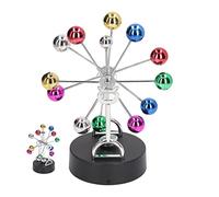 Natudeco Máquina de Movimiento perpetuo de Escritorio de Equilibrio de Rueda de la Fortuna Juguete electrónico de Escritorio de Movimiento perpetuo Decoración del hogar Batería USB de Doble Uso