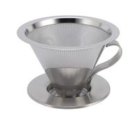 Natudeco verter sobre goteo de café filtro de café sin papel reutilizable acero inoxidable con 300 malla cono de filtro reutilizable portátil para viajar para viajar
