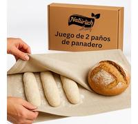 Natürlich Hanf Bañetones para Pan 2 Piezas | Tela de Lino para Masa Pan 100% cáñamo Natural | Extra Grande (120x70cm) | Gártela sostenible para Panes y Baguette | Lavable y Resistente