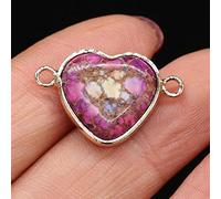 Natürliche Semi-edel Anhänger Herz Form Lapis lazuli Kristall Doppel Loch Anschlüsse für Schmuck Machen DIY Armband Halskette-Emperor_Stone_8_15x23mm