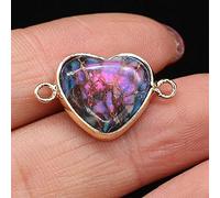 Natürliche Semi-edel Anhänger Herz Form Lapis lazuli Kristall Doppel Loch Anschlüsse für Schmuck Machen DIY Armband Halskette-Emperor_Stone_1_15x23mm
