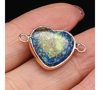 Natürliche Semi-edel Anhänger Herz Form Lapis lazuli Kristall Doppel Loch Anschlüsse für Schmuck Machen DIY Armband Halskette-Emperor_Stone_3_15x23mm