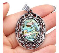 Natürliche Semi-wertvolle Anhänger lapislazuli Malachit Vintage Antike-Silber Legierung Charme für DIY Halskette Ohrringe Schmuck-Abalone