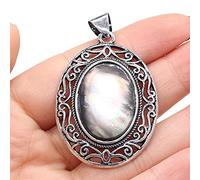 Natürliche Semi-wertvolle Anhänger lapislazuli Malachit Vintage Antike-Silber Legierung Charme für DIY Halskette Ohrringe Schmuck-Black_Shell