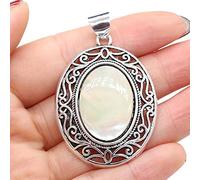 Natürliche Semi-wertvolle Anhänger lapislazuli Malachit Vintage Antike-Silber Legierung Charme für DIY Halskette Ohrringe Schmuck-White_Shell