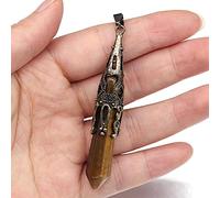 Natürliche Stein Anhänger Amethysten Opal Reiki Heilen Pendel Kristall für Frauen Schmuck Machen DIY Vintage Halskette Geschenk 12x70mm-Tiger_Eye