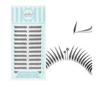 Natuhana Comic Flying Spire Pestañas Pelo a Pelo Manga Anime Prefabricadas Volumen Natural Volumen Ruso Individuales Wipsy Eyelash Extensiones(0.07 D,9-15mm)